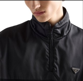Prada Black Half-Zip Technical Nylon Jacket view 5