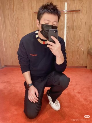 Burberry Black Crew Neck Sweatshirt with Striped Collar view 2
