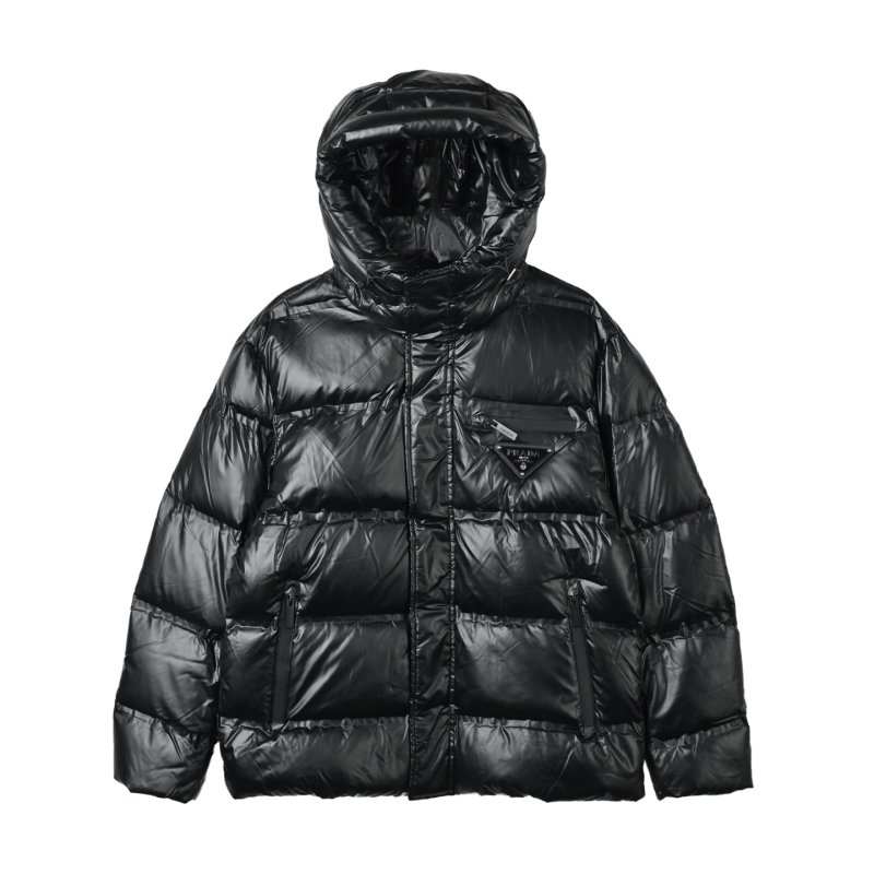 Black Puffer Down Jacket – Cropped Oversized Fit view
