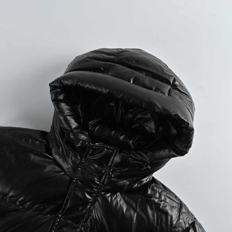 Black Puffer Down Jacket – Cropped Oversized Fit view