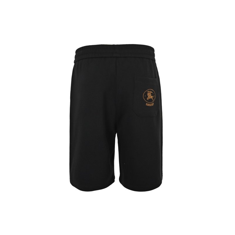 Black Drawstring Shorts with Gold Graphic Print view