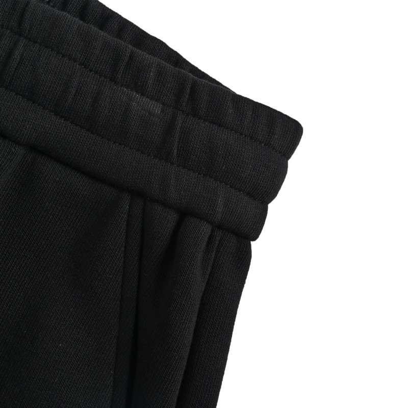 Black Drawstring Shorts with Gold Graphic Print view