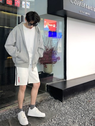 Prada White Side Stripe Shorts view 7