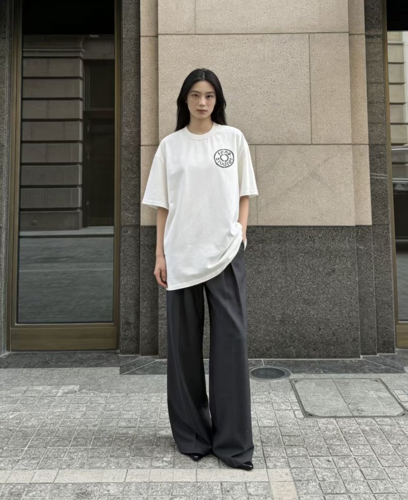 Acne Studios White Logo Circle T-Shirt