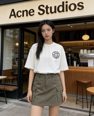 Acne Studios White Logo Circle T-Shirt view 4