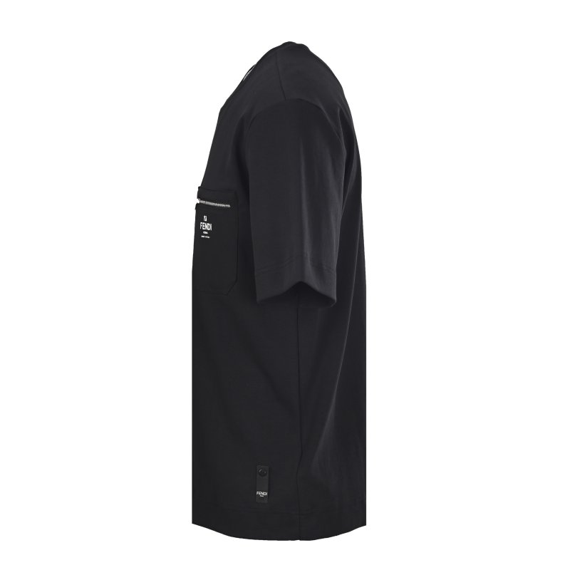 Fendi Black Pocket T-Shirt with Zip Detail view