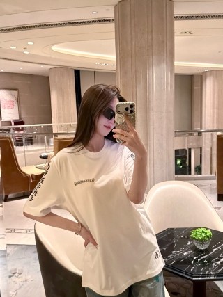 White Oversized T-Shirt with Blue Graphic Back Print view 3