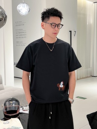 Black Graphic T-Shirt with Embroidered Camel Design view 1