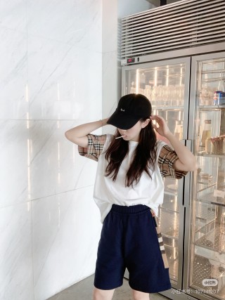 Burberry Check Navy Shorts view 3