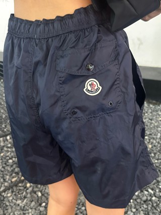 Navy Nylon Bermuda Shorts with Drawstring view 5
