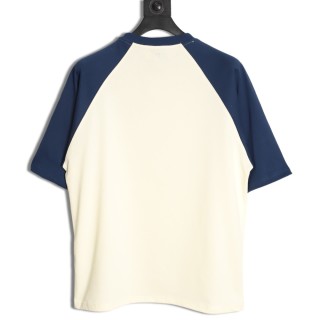 Ami Paris Colorblock Short Sleeve T-Shirt Navy Cream view 2