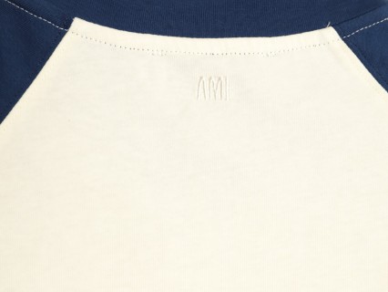 Ami Paris Colorblock Short Sleeve T-Shirt Navy Cream view 5