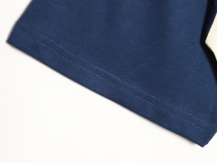 Ami Paris Colorblock Short Sleeve T-Shirt Navy Cream view 6