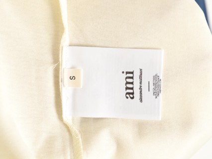 Ami Paris Colorblock Short Sleeve T-Shirt Navy Cream view 9