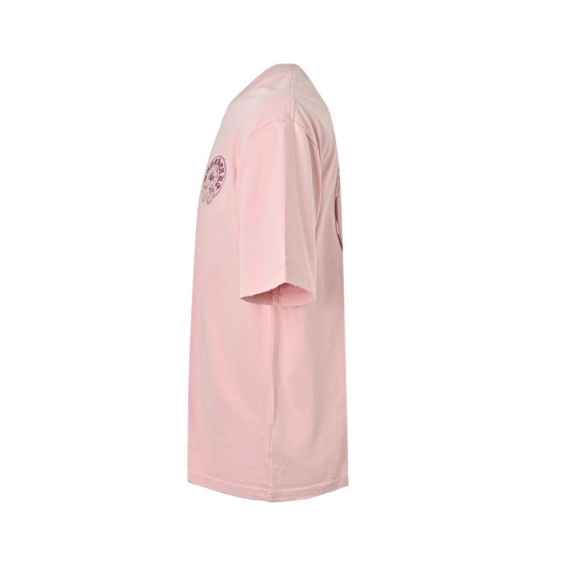 Pink Oversized Graphic T-Shirt with Embroidered Logo view
