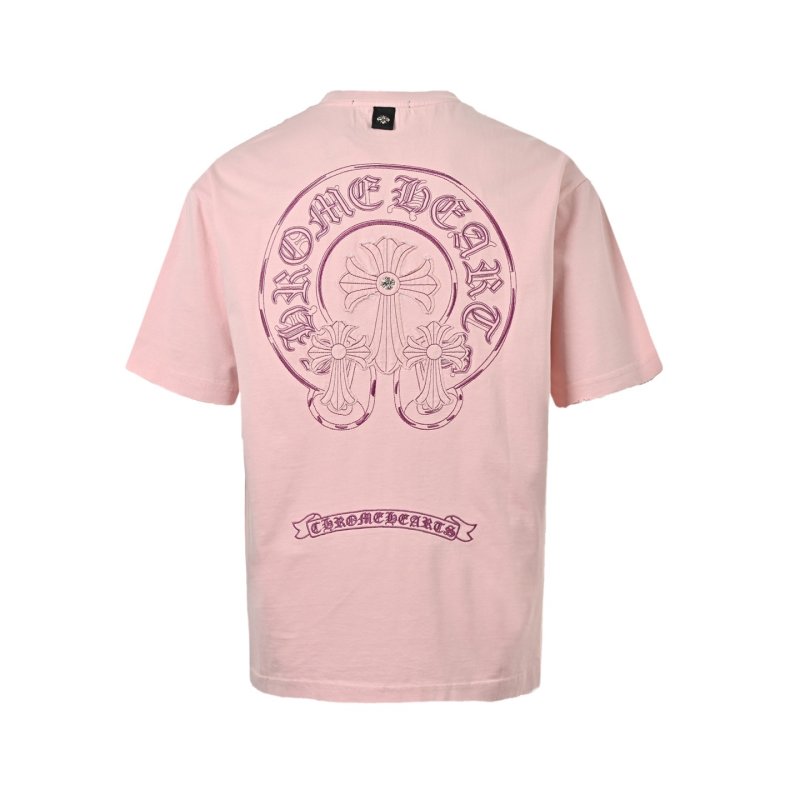 Pink Oversized Graphic T-Shirt with Embroidered Logo view