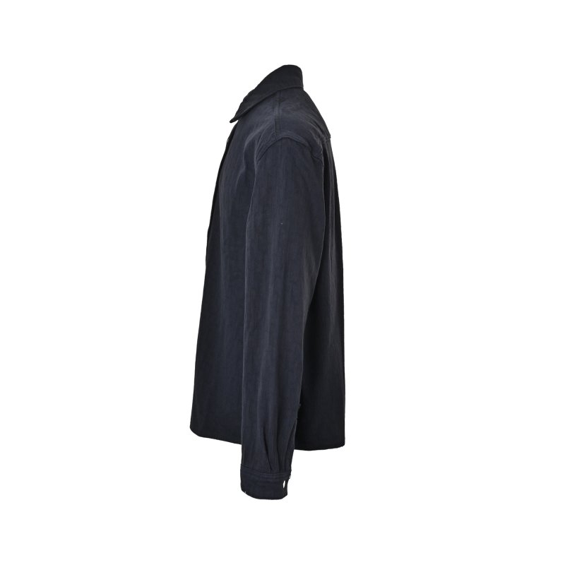 Navy Wool Blend Button-Up Shirt Jacket view