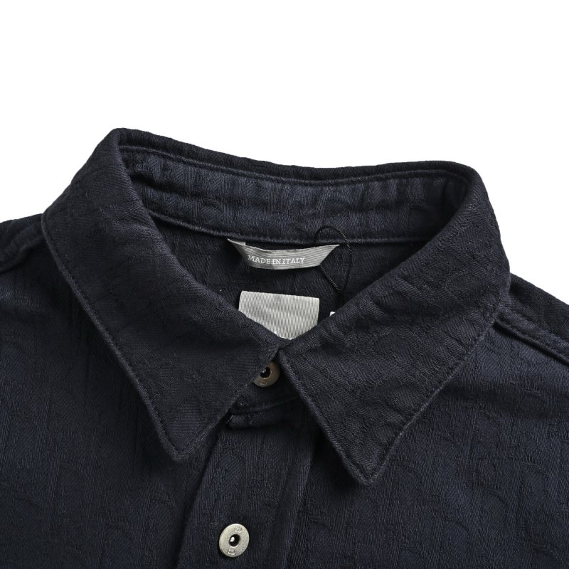 Navy Wool Blend Button-Up Shirt Jacket view