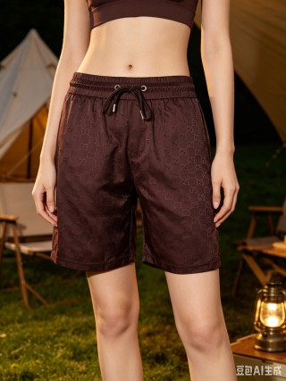 Gucci GG Monogram Burgundy Swim Shorts view 3