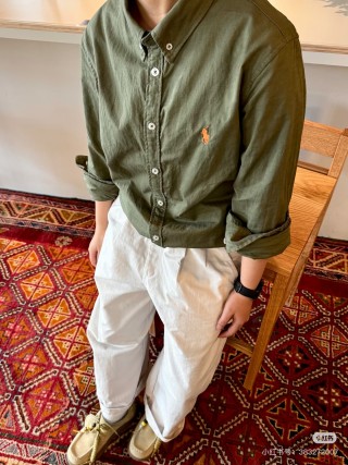 Polo Ralph Lauren Olive Oxford Button-Down Shirt view 4