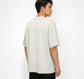 White Oversized T-Shirt with Pink Bow Graphic view 4