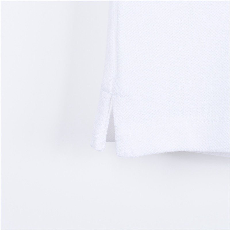 Moncler White Polo Shirt with Striped Trim view