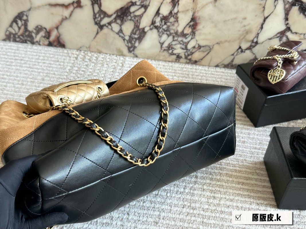 Chanel Suede Hobo Shoulder Bag - Camel & Black view