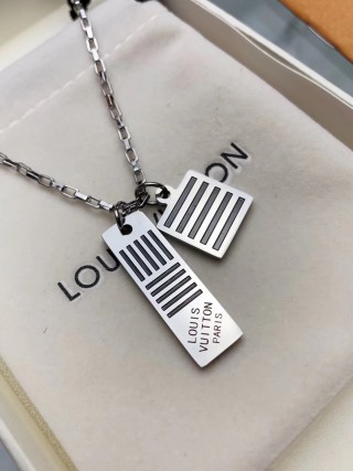 Louis Vuitton Monogram Stripe Enamel Dual Pendant Necklace view 2