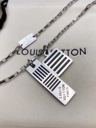 Louis Vuitton Monogram Stripe Enamel Dual Pendant Necklace view 4
