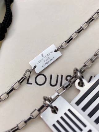 Louis Vuitton Monogram Stripe Enamel Dual Pendant Necklace view 5