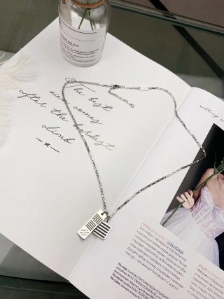 Louis Vuitton Monogram Stripe Enamel Dual Pendant Necklace view 9