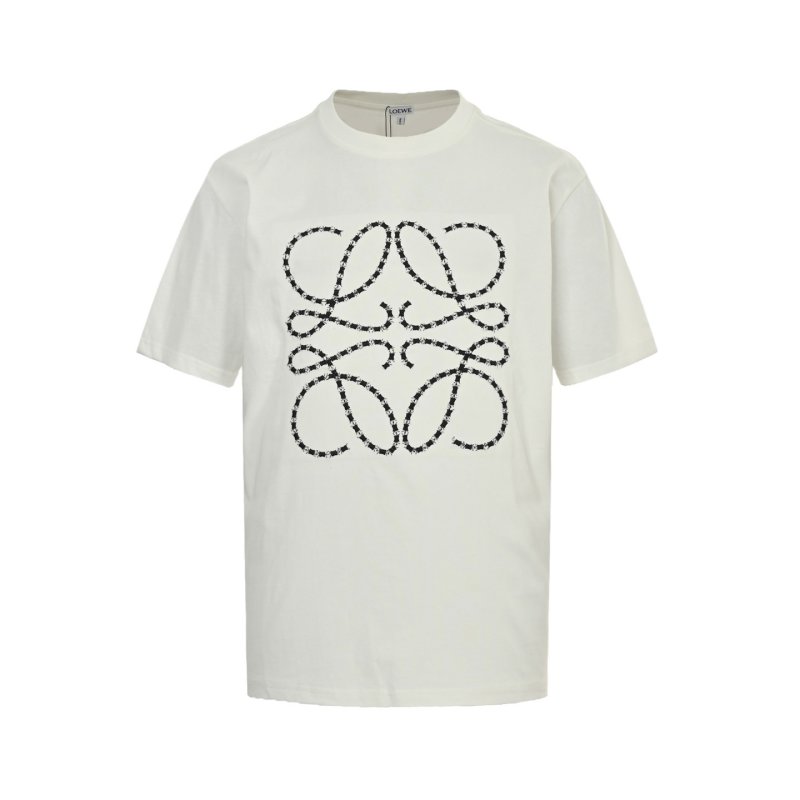 White Abstract Line Art Graphic T-Shirt view