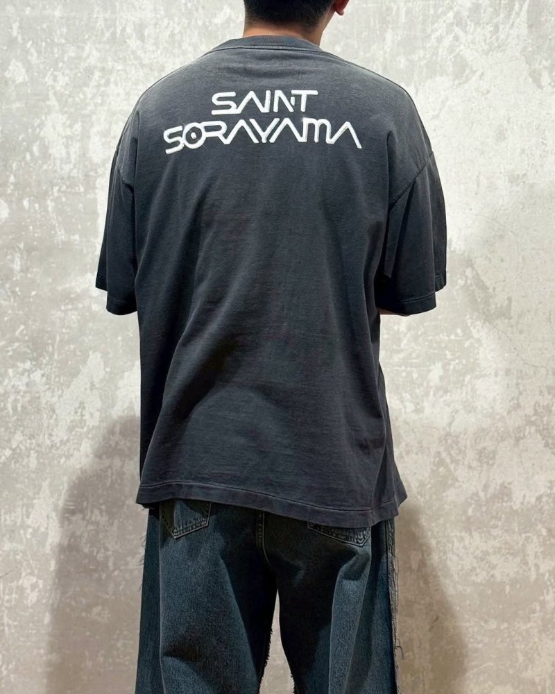 Charcoal Oversized Graphic T-Shirt with Gold & Blue Eagle Print view