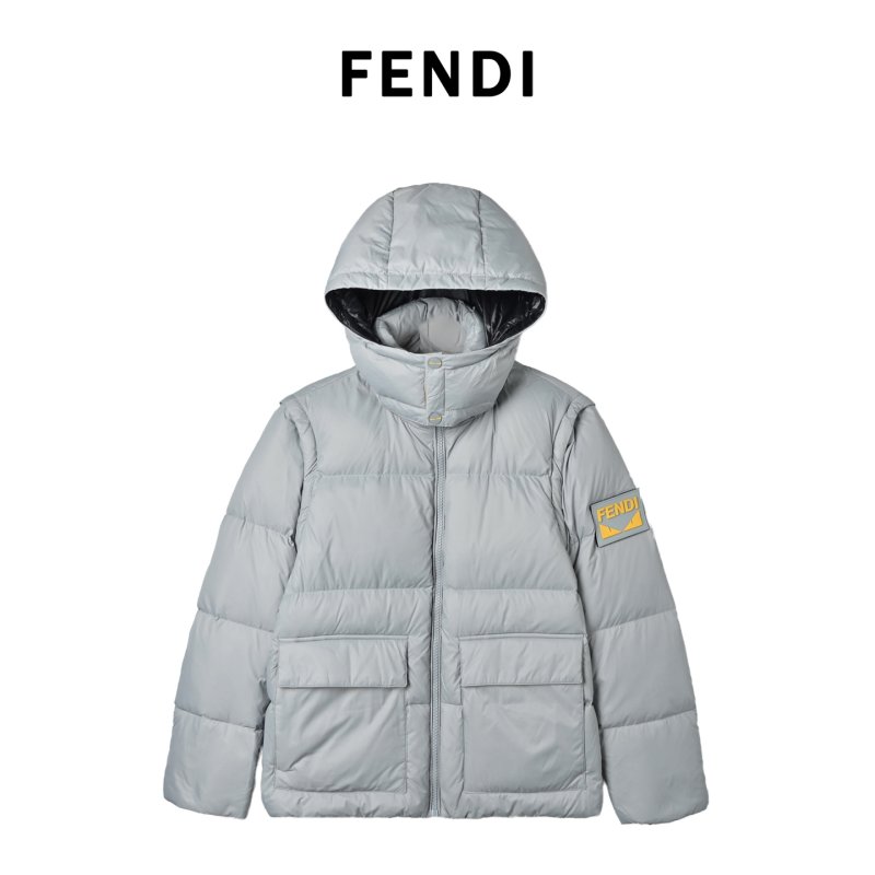 White & Gray Puffer Down Jacket view