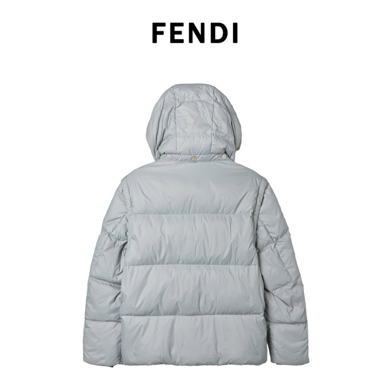 White & Gray Puffer Down Jacket view
