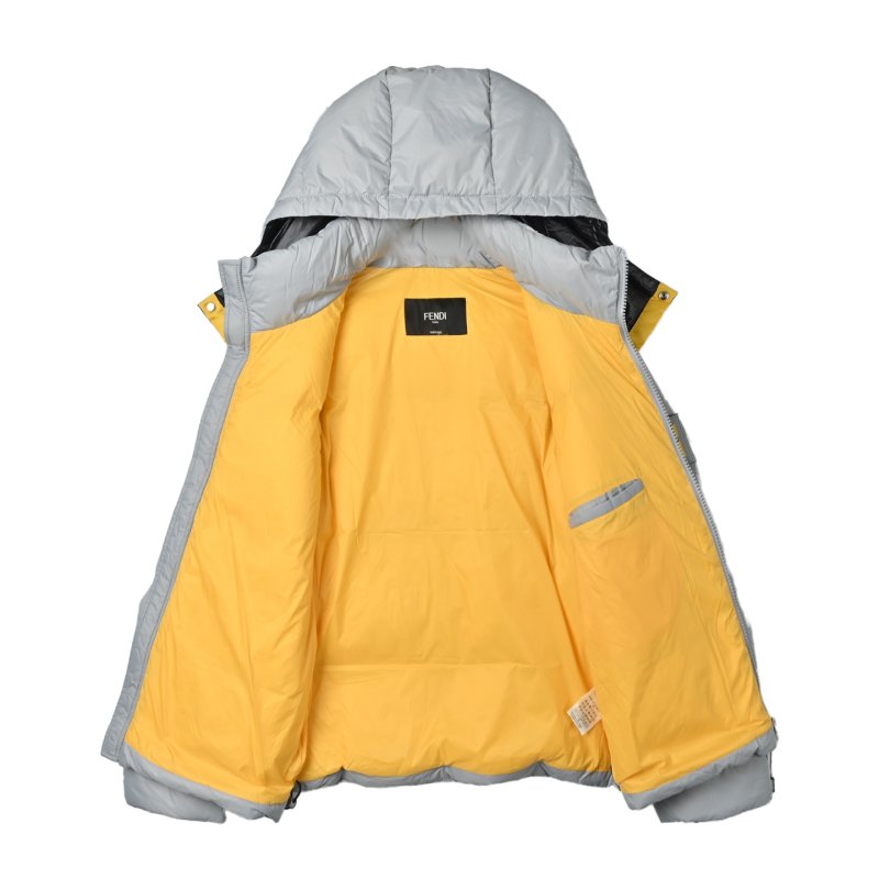 White & Gray Puffer Down Jacket view