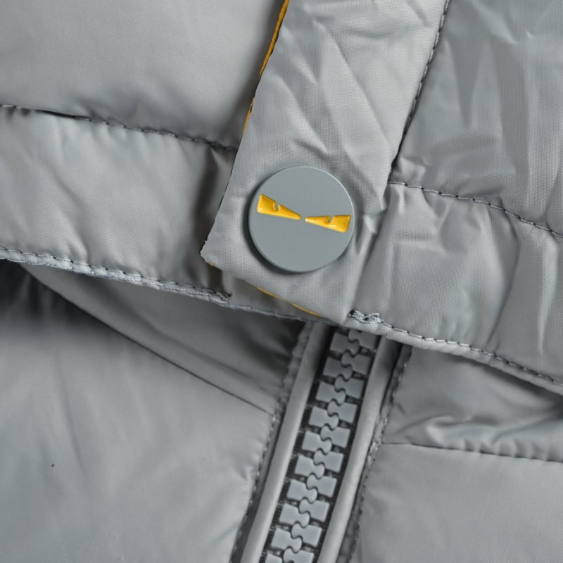 White & Gray Puffer Down Jacket view