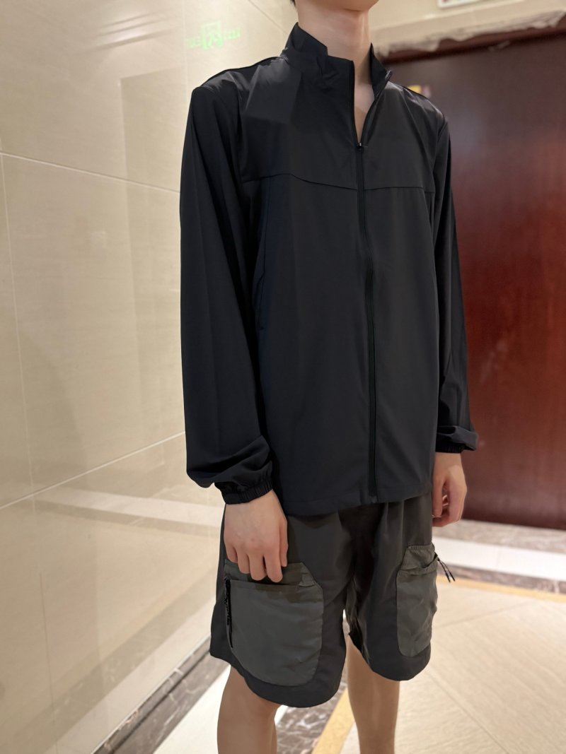 Black Oversized Sun-Protection Windbreaker Jacket