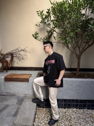 Black Graphic Print Short Sleeve T-Shirt view 6