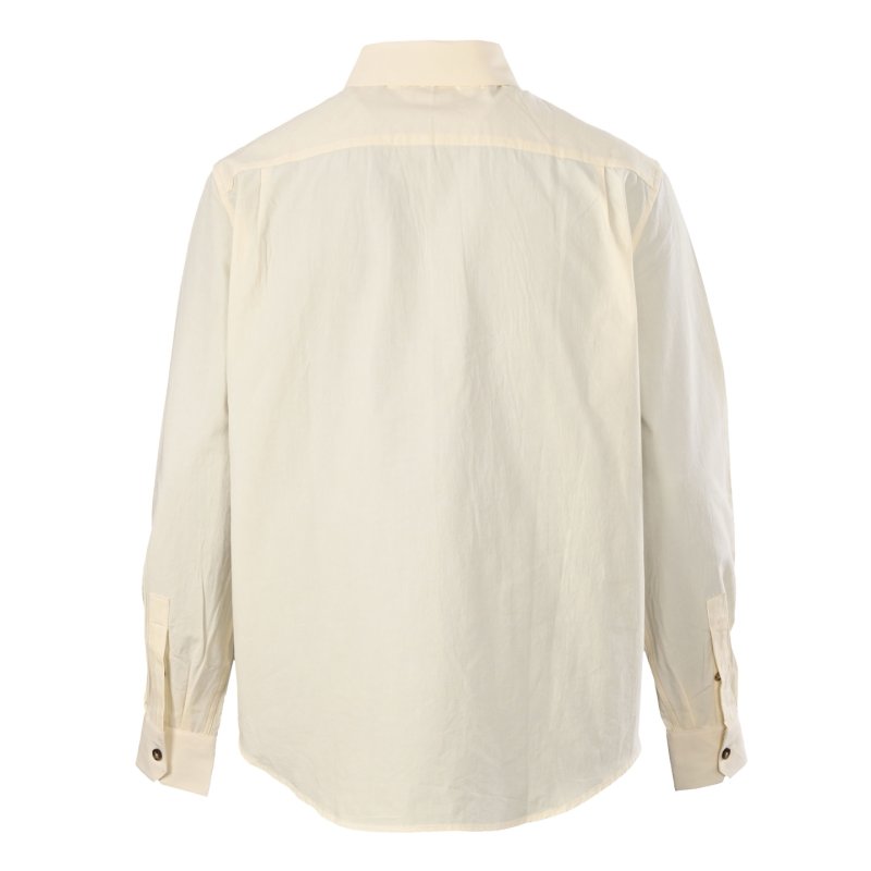 Loewe Cream Oversized Button-Up Shirt with Embroidered Chest Pocket view