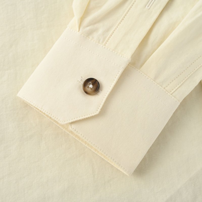 Loewe Cream Oversized Button-Up Shirt with Embroidered Chest Pocket view
