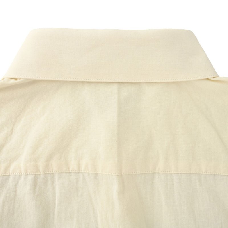 Loewe Cream Oversized Button-Up Shirt with Embroidered Chest Pocket view