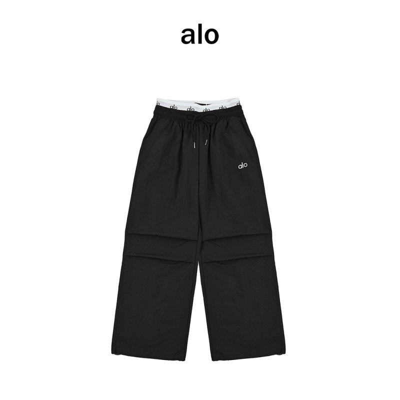 Essentials Black Wide-Leg Drawstring Pants view