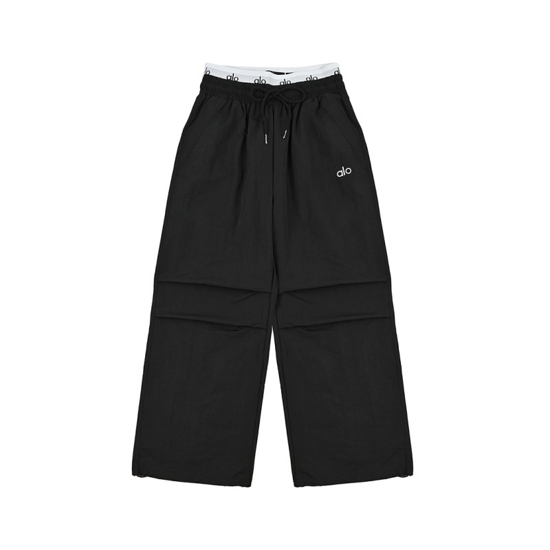 Essentials Black Wide-Leg Drawstring Pants view