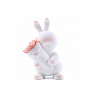 Roseonly Sweetheart Rabbit Eternal Rose Figure - White view 1