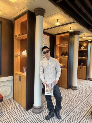 Ralph Lauren White Grid Check Long Sleeve Shirt view 1
