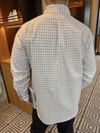 Ralph Lauren White Grid Check Long Sleeve Shirt view 3