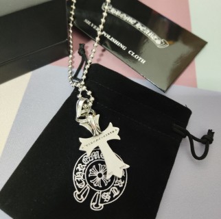 Chrome Hearts Vintage Heart Cross Pendant Necklace Silver view 4