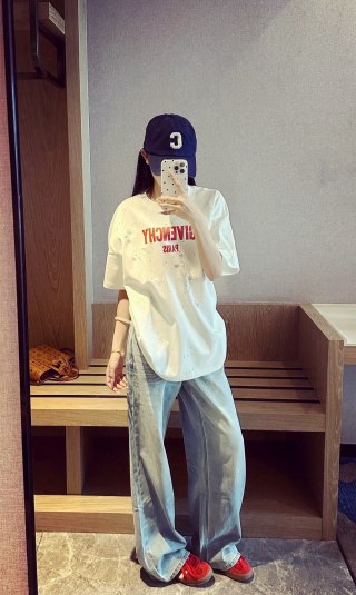 Balenciaga Cream Logo T-Shirt view 1