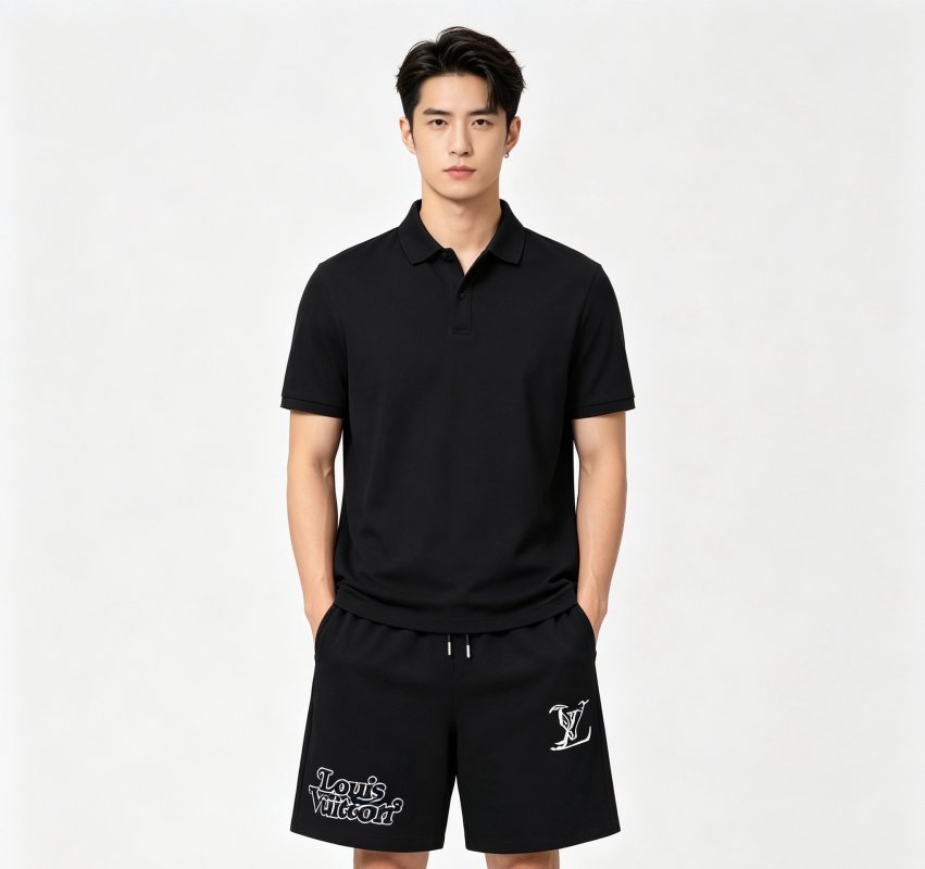 Louis Vuitton Black Logo Shorts